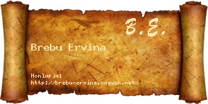Brebu Ervina névjegykártya
